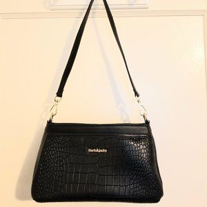 Doris & Jacky Alligator-Embossed Leather Shoulder Bag